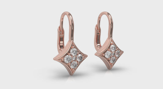 Diamond Vlora Star Channel Set Huggie Earrings