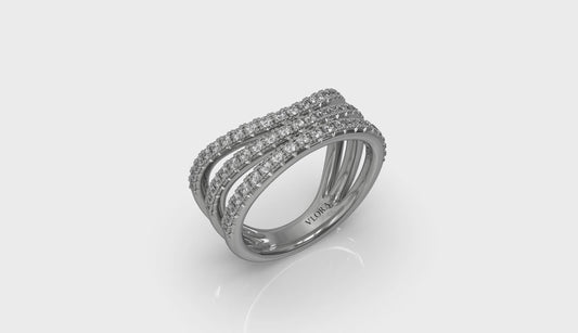 Diamond Multi-Row Curved Statement Ring
