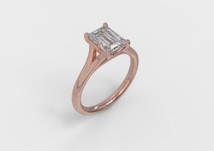 Solitaire Emerald Cut Engagement Ring
