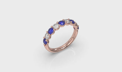 Classic Sapphire and Diamond Stackable Band