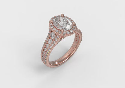 Matching Band for Opulent Oval Halo Engagement Ring