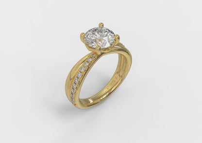 Twisted Pave Classic Engagement Ring