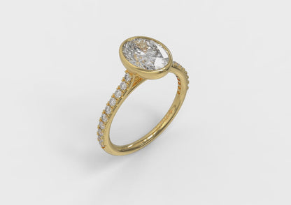 Classic Bezel Set Oval Engagement Ring