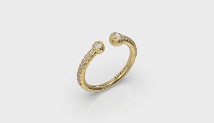 Graduating Diamond Open Ring