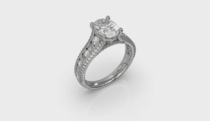 Opulent Cathedral Oval Diamond Engagement Ring