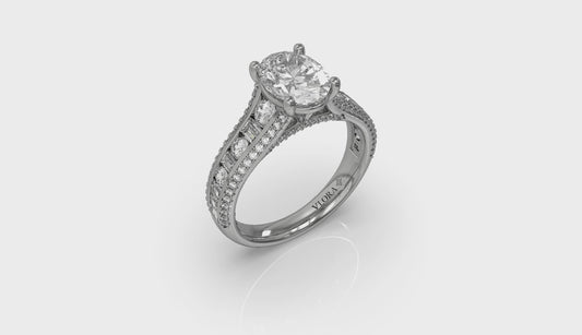 Opulent Cathedral Oval Diamond Engagement Ring