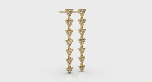 Diamond Trinity Drop Statement Earrings