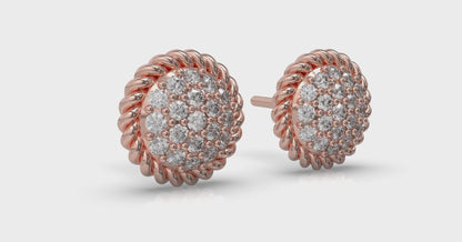 Round Shaped Diamond Pavé Earrings