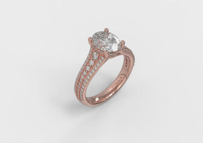 Elegant Oval Modern Vintage Engagement Ring
