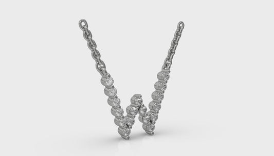 Diamond Alphabet Pendant Necklace, W