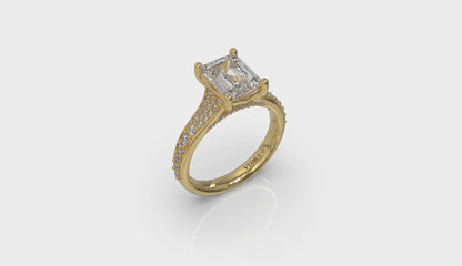 Emerald Cut Cathedral Engagement Ring