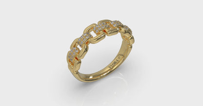 Linked Curves with Diamond Accent Ring