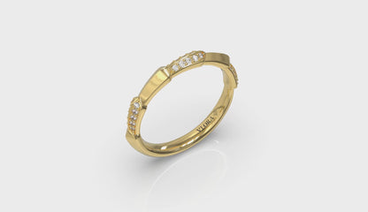 Geometric Pavé Diamond Band