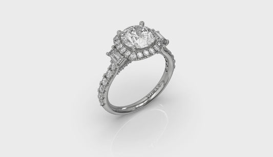 Harmony Trio Halo Engagement Ring