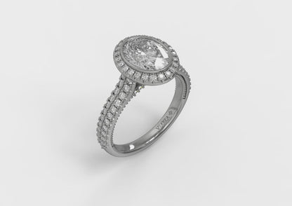 Regal Halo Oval Engagement Ring