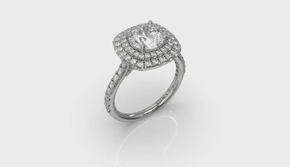 Delicate Double Halo Engagement Ring