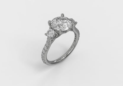 Woven Embrace Three Stone Engagement Ring