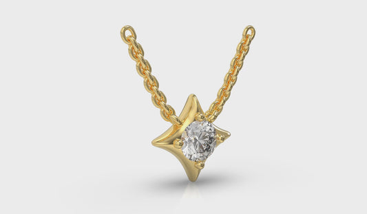 Single Diamond Vlora Star Pendant Necklace