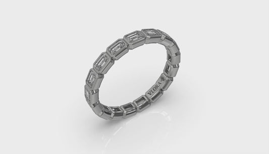 Bezel Set Emerald Cut Eternity Ring
