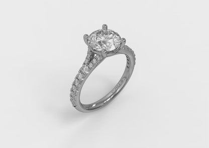 Splendid Cathedral Split Shank Oval Engagement Ring