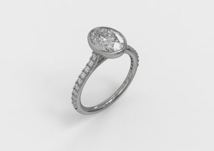 Classic Bezel Set Oval Engagement Ring