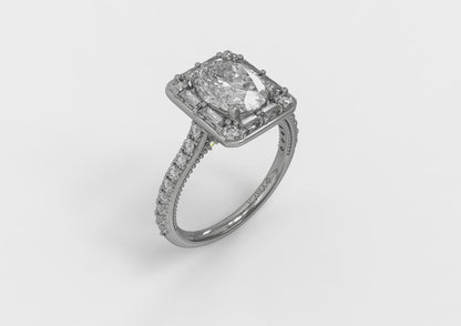 Matching Band for Deco Elegance Halo Oval Engagement Ring