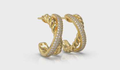 Crossed Hoop Earrings