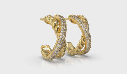 Crossed Hoop Earrings