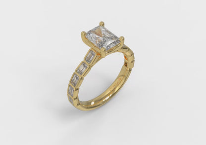 Matching Band for Bezeled Emerald Cut Engagement Ring