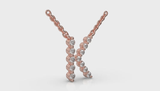 Diamond Alphabet Pendant Necklace, K