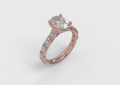 Matching Band for Diamond Accented Oval Engagement Ring