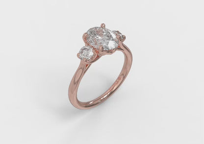 Tapestry Three Stone Oval Engagement Ring
