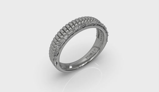 Diamond Baguette Textured Band