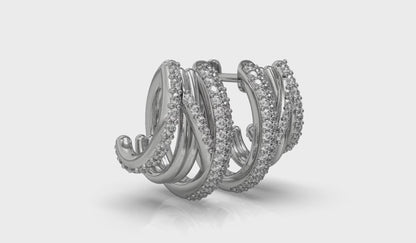 Diamond Twist Huggie Earrings