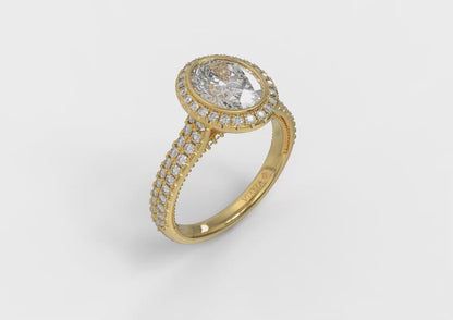 Regal Halo Oval Engagement Ring