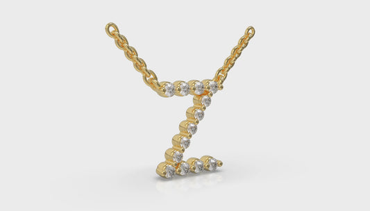 Diamond Alphabet Pendant Necklace, Z