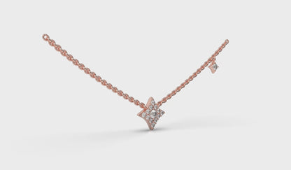 Diamond Cluster Vlora Star Double Pendant Necklace