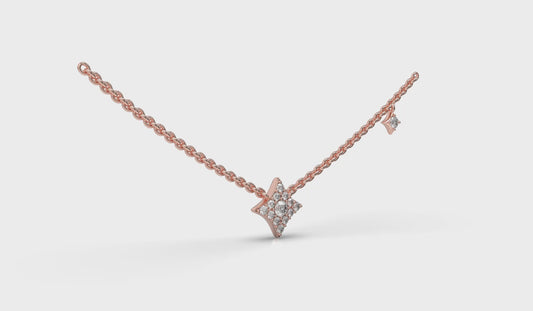 Diamond Cluster Vlora Star Double Pendant Necklace