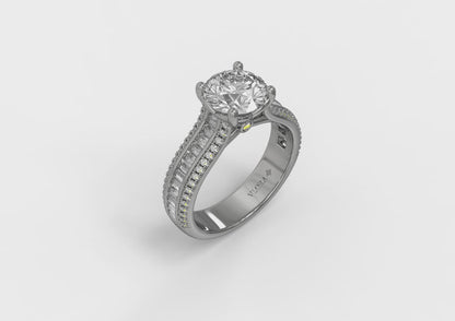 Opulent Cathedral Round Diamond Engagement Ring