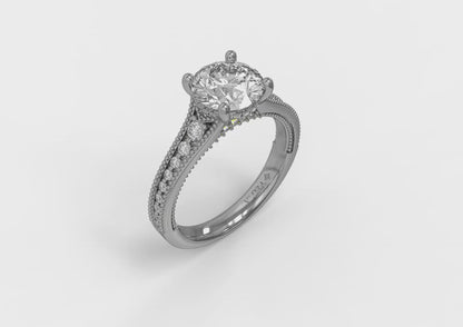 Intricate Hidden Halo Engagement Ring