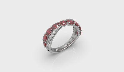 Multi Diamond and Ruby Twist Statement Ring