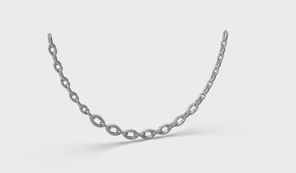 Open Navette Silhouette wtih Diamonds Necklace