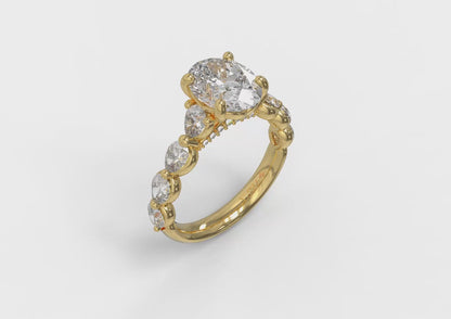 Cascade Oval Engagement Ring