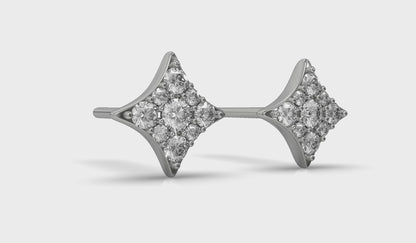 Diamond Cluster Star Stud Earrings