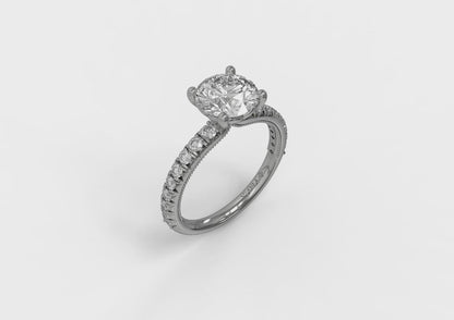Classic French Pavé Engagement Ring