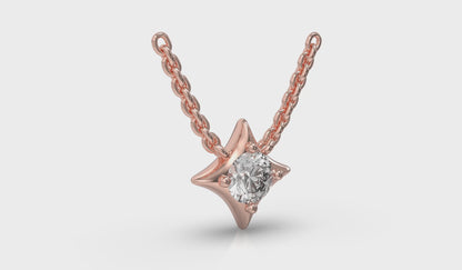 Single Diamond Vlora Star Pendant Necklace