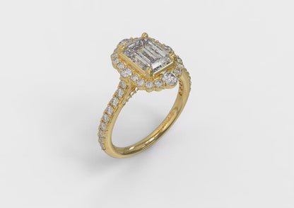 Matching Band for Cathedral Arch Halo Emerald Cut Engagement Ring