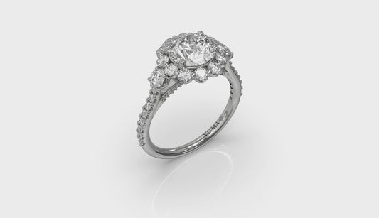 Enchanted Floral Halo Engagement Ring