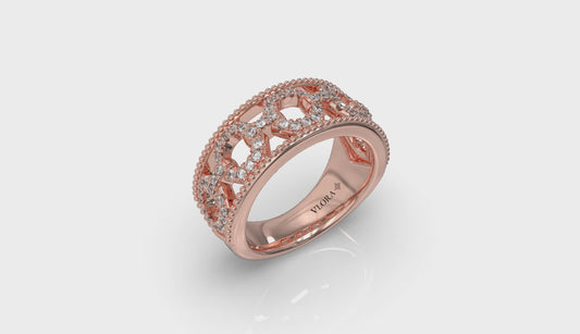 Diamond Open Honeycomb Link Ring
