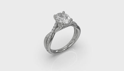 Entwined Oval Hidden Halo Engagement Ring
